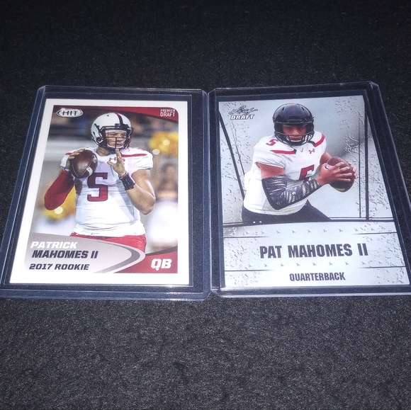 Other - Patrick Mahomes Rookie 2 card lot 2017 Sage Hit Leaf Draft Pick